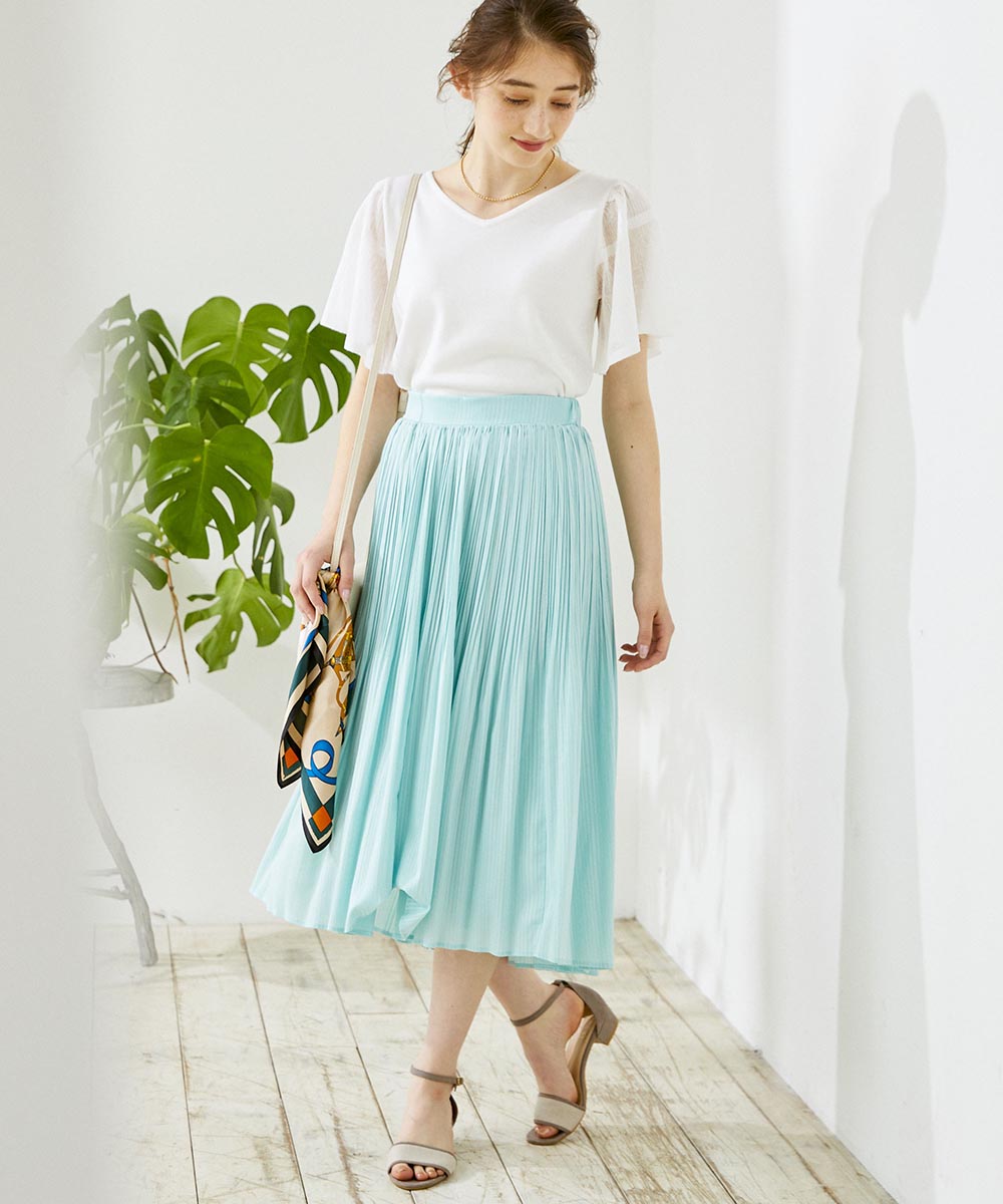 *2025 SS*【TOTEME】しわプリーツスカート ペールグレー toteme_25ss_001-74a1785a-227a-