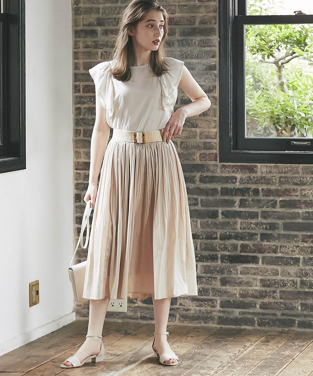 SALE】シアーストライプワッシャープリーツスカート - 12Twelve Agenda