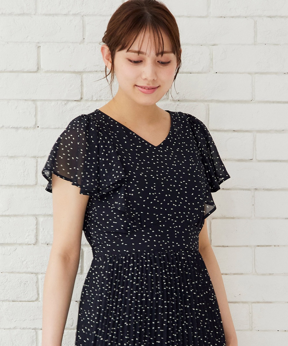 新品タグ付き カレンミレン プリーツキモノスリーブマキシドレス ワンピース L 新品タグ付き カレンミレン プリーツキモノスリーブマキシドレス