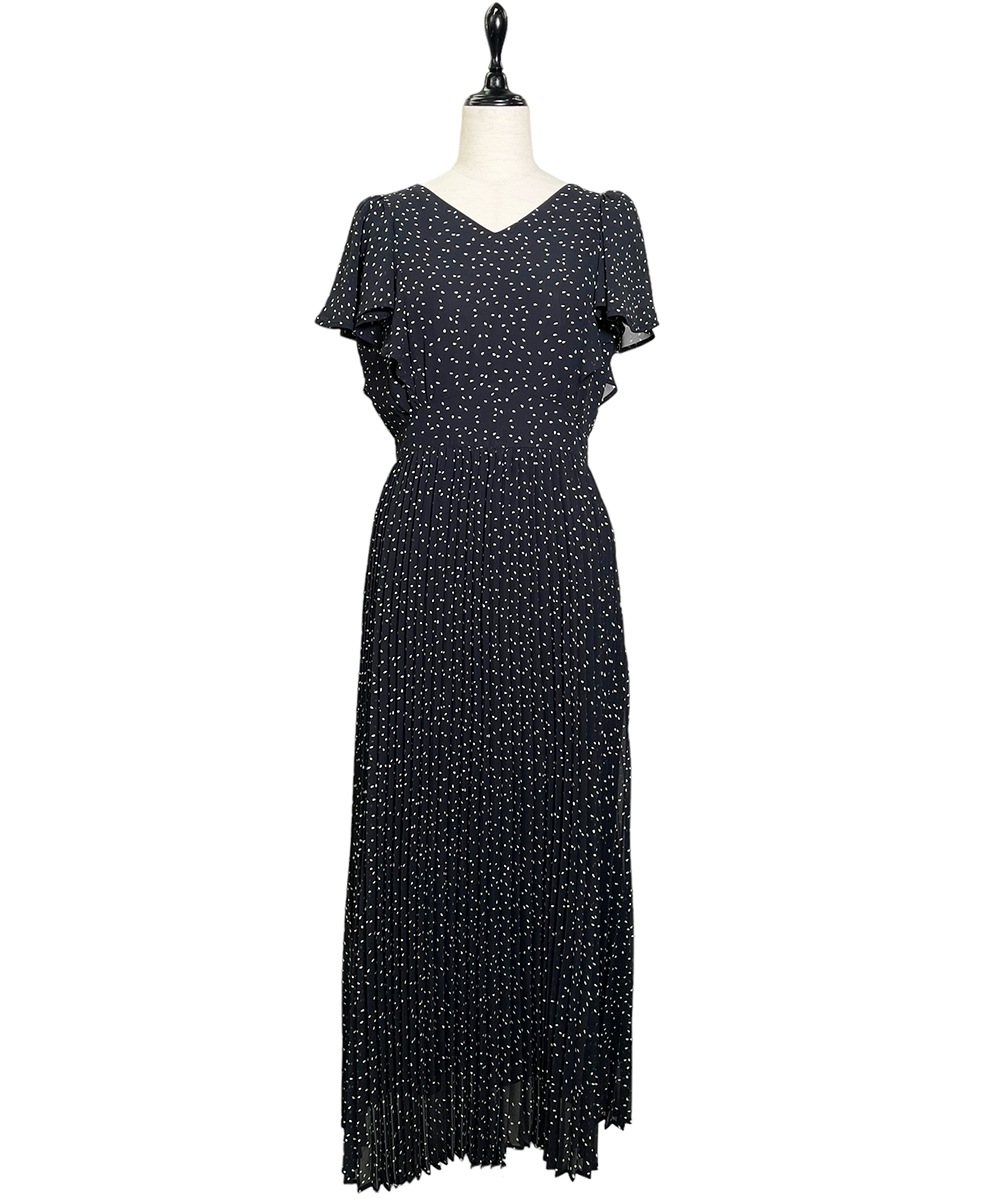 SALE】フリルスリーブプリーツ柄ワンピース - 12Twelve Agenda