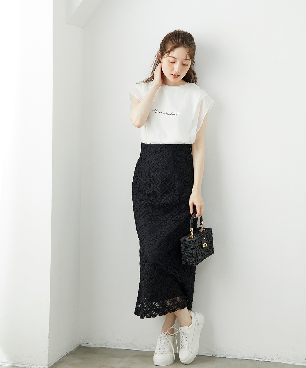 SALE】フラワーコードレースタイトスカート - 12Twelve Agenda