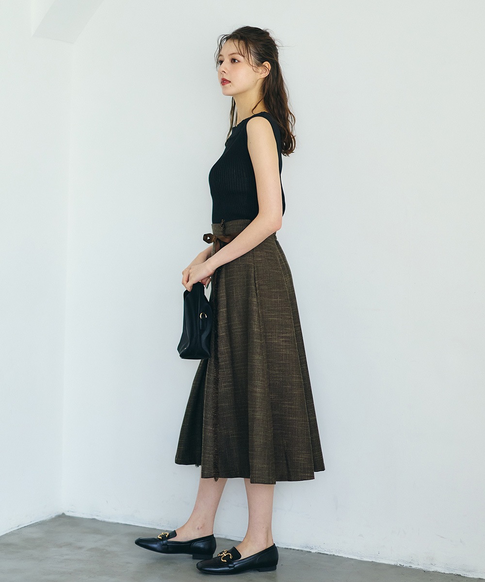 SALE】前後2wayドライタッチノースリーブリブニットプルオーバー