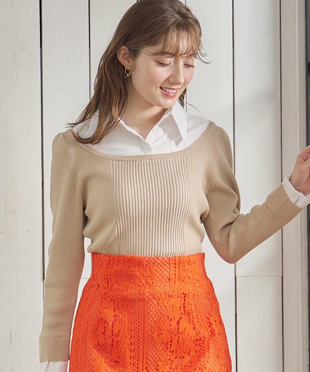 SALE】シャツドッキングニットプルオーバー - 12Twelve Agenda