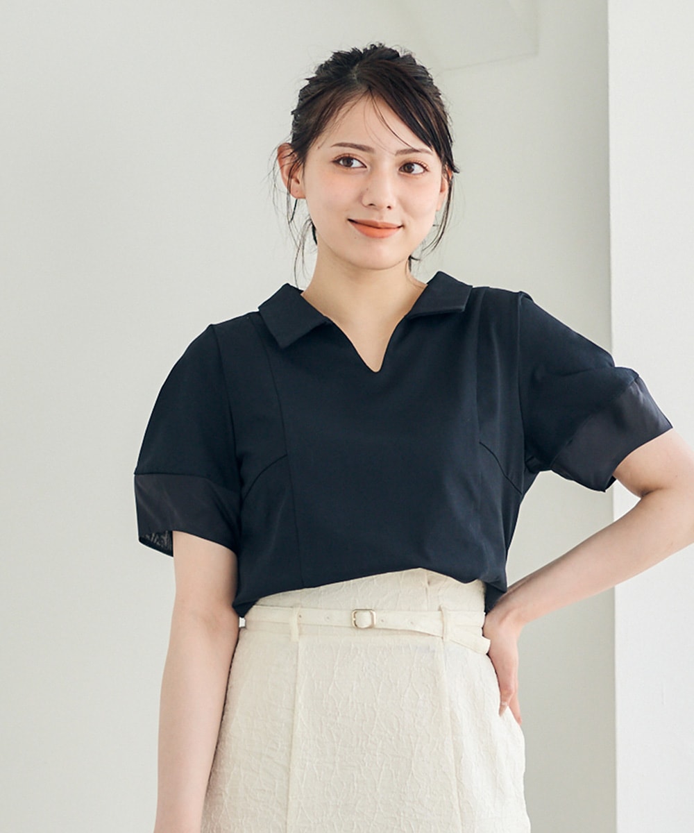 SALE】ポロ衿袖シアーカットソープルオーバー - 12Twelve Agenda