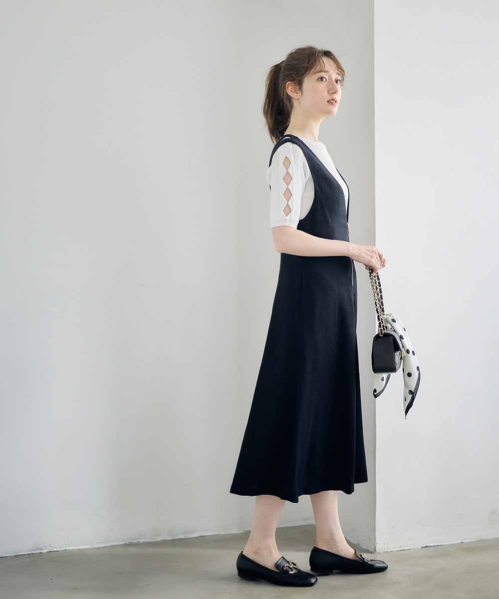 Arriving In Style 『おしゃれして到着』 ライトツイード前ZIPフレアジャンスカ - 12Twelve Agenda