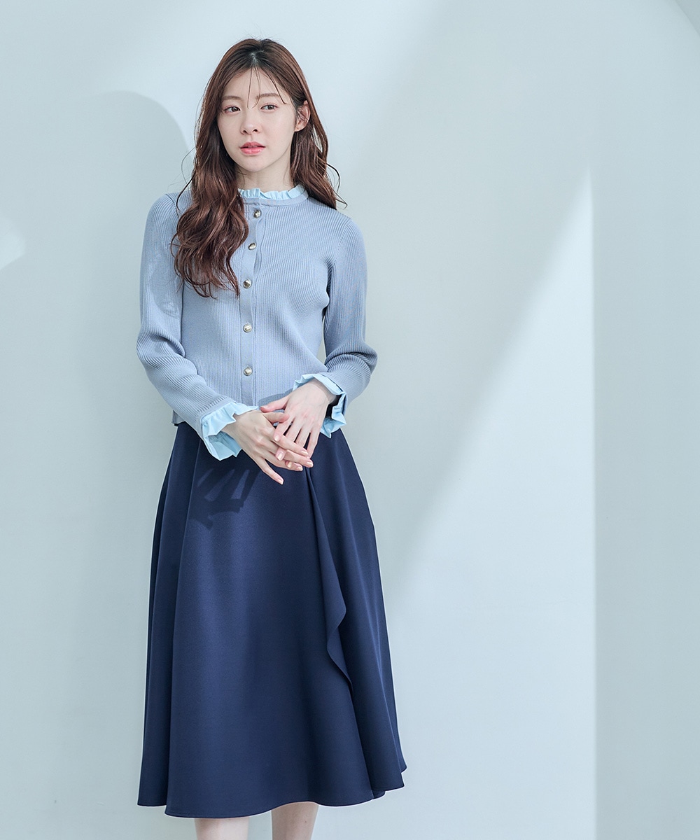 【お値下げしました】テープディーテイルニットカーディガン ルシェルブルー LE CIEL BLEU（ルシェルブルー）の「Tape Detail Knit Cardigan
