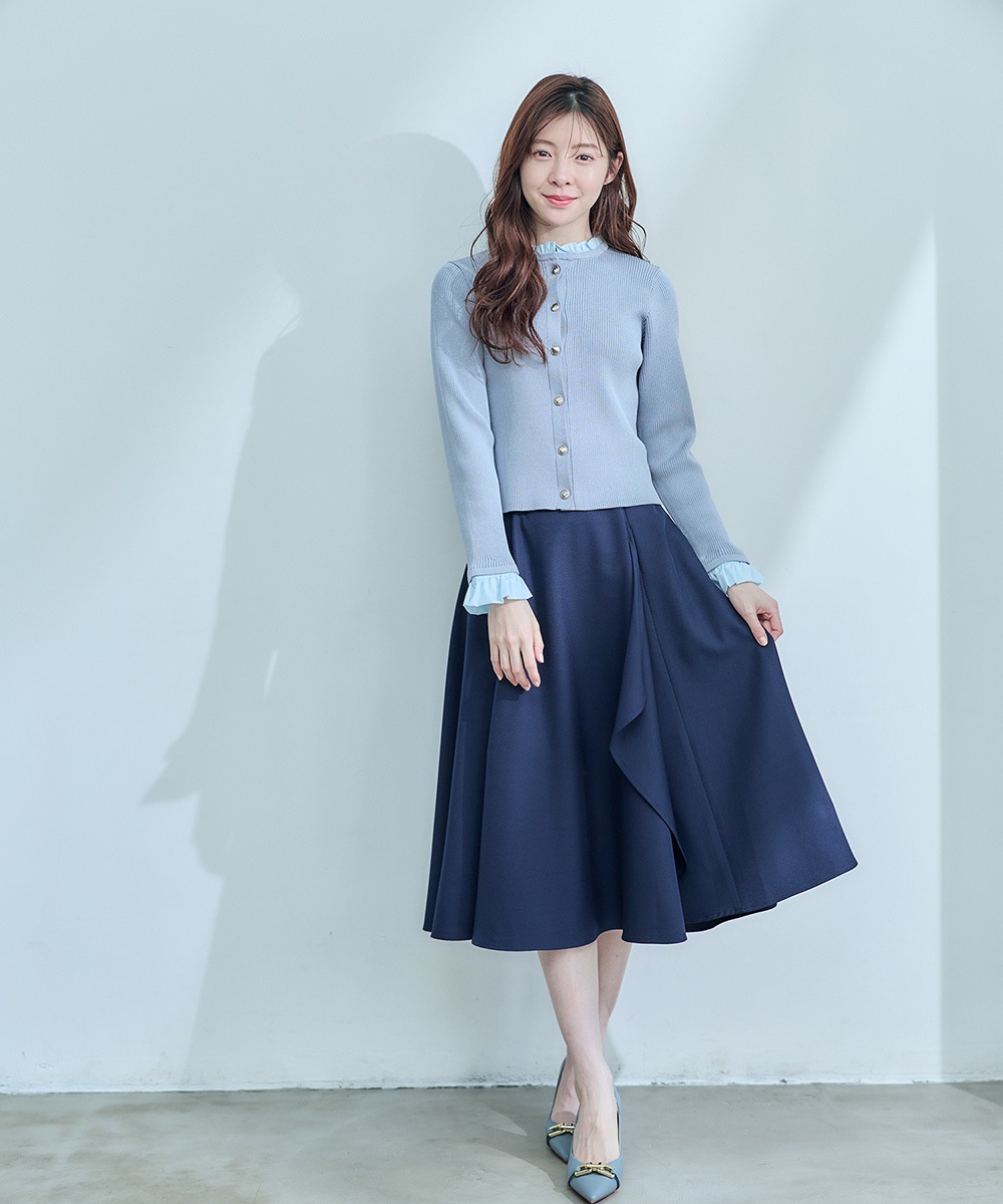 フリルドッキングニットカーディガン - 12Twelve Agenda(トゥエルブ