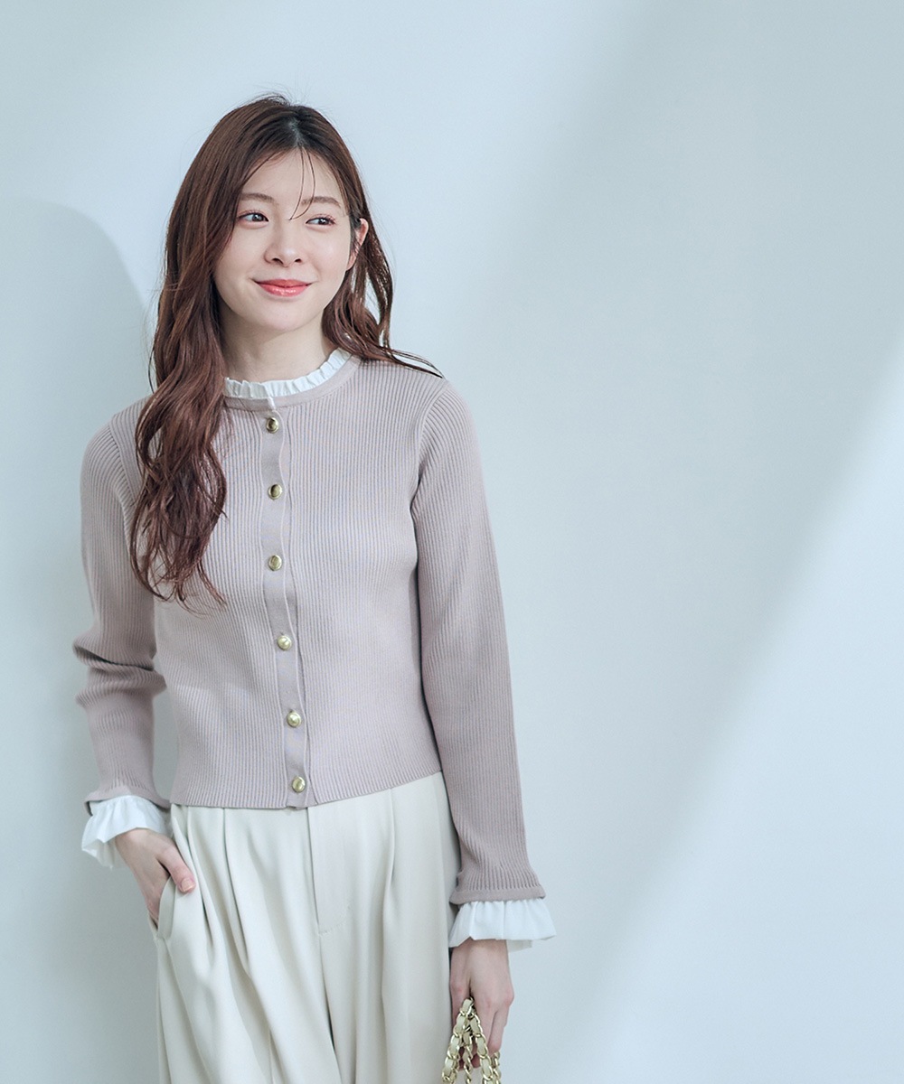 フリルドッキングニットカーディガン - 12Twelve Agenda(トゥエルブ