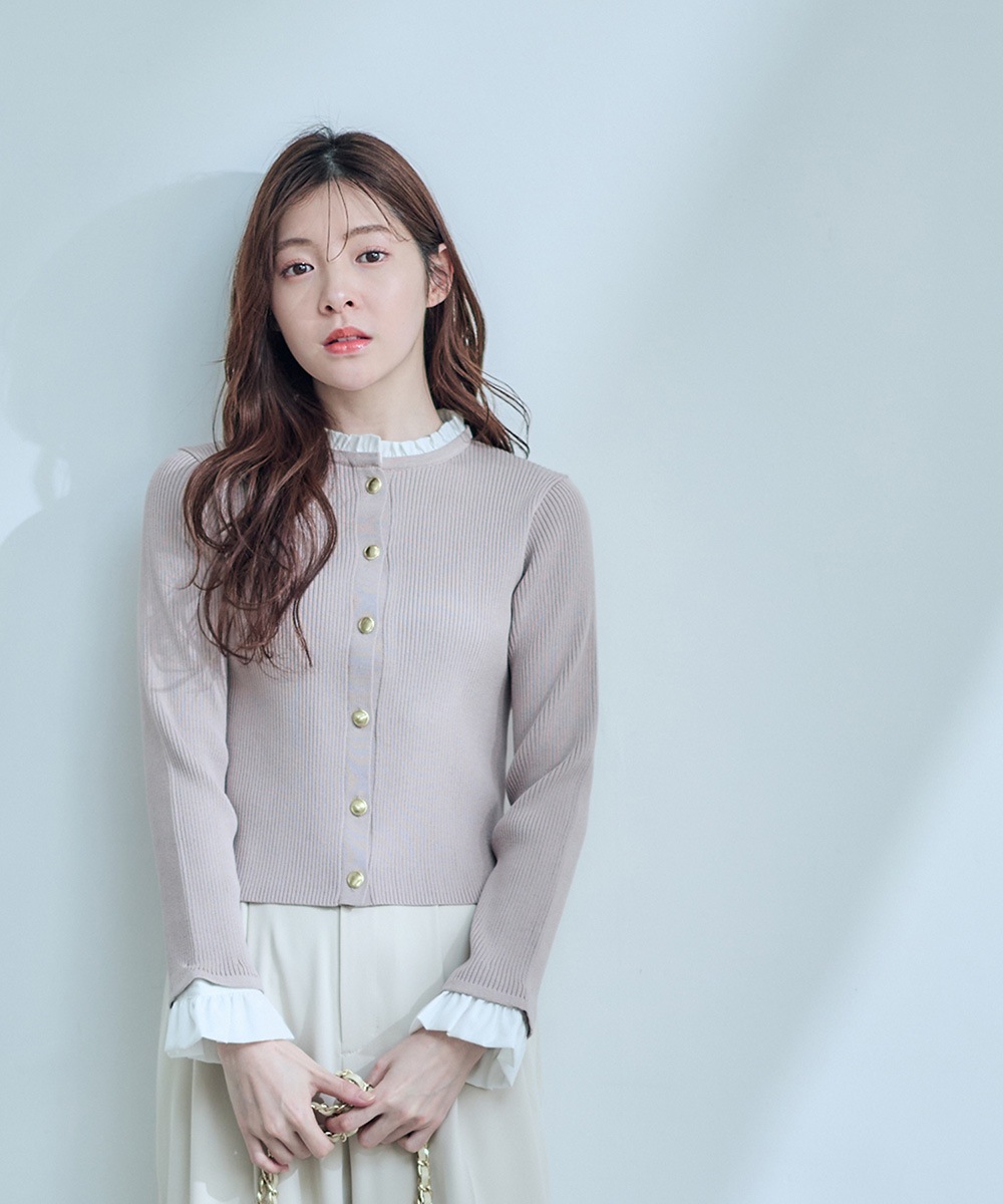 フリルドッキングニットカーディガン - 12Twelve Agenda(トゥエルブ