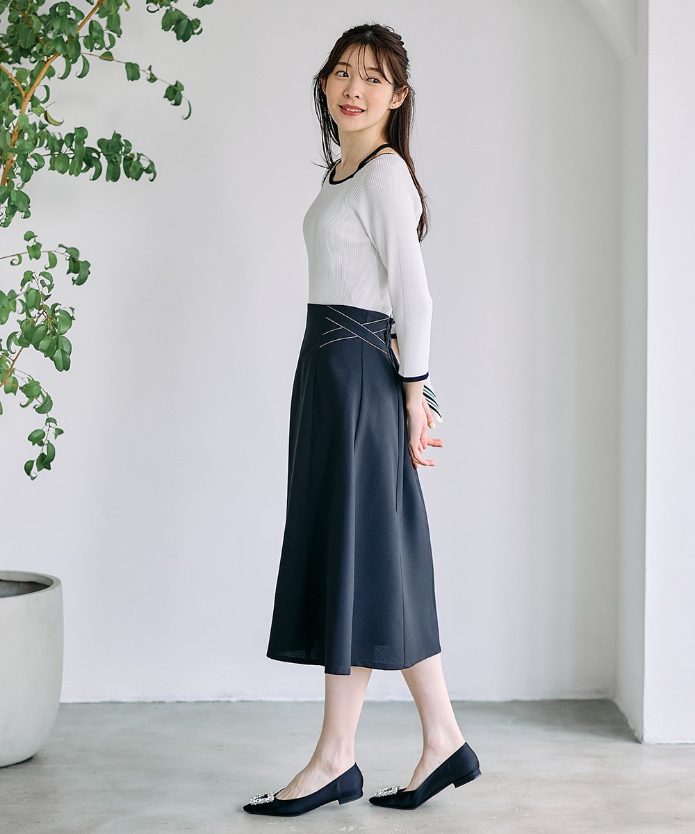 SALE】サイドクロスフレアスカート - 12Twelve Agenda(トゥエルブ