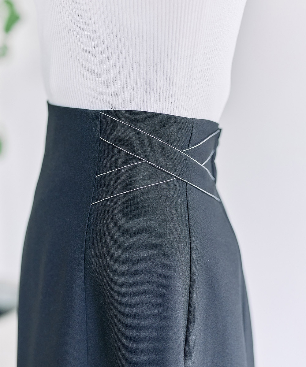 SALE】サイドクロスフレアスカート - 12Twelve Agenda(トゥエルブ