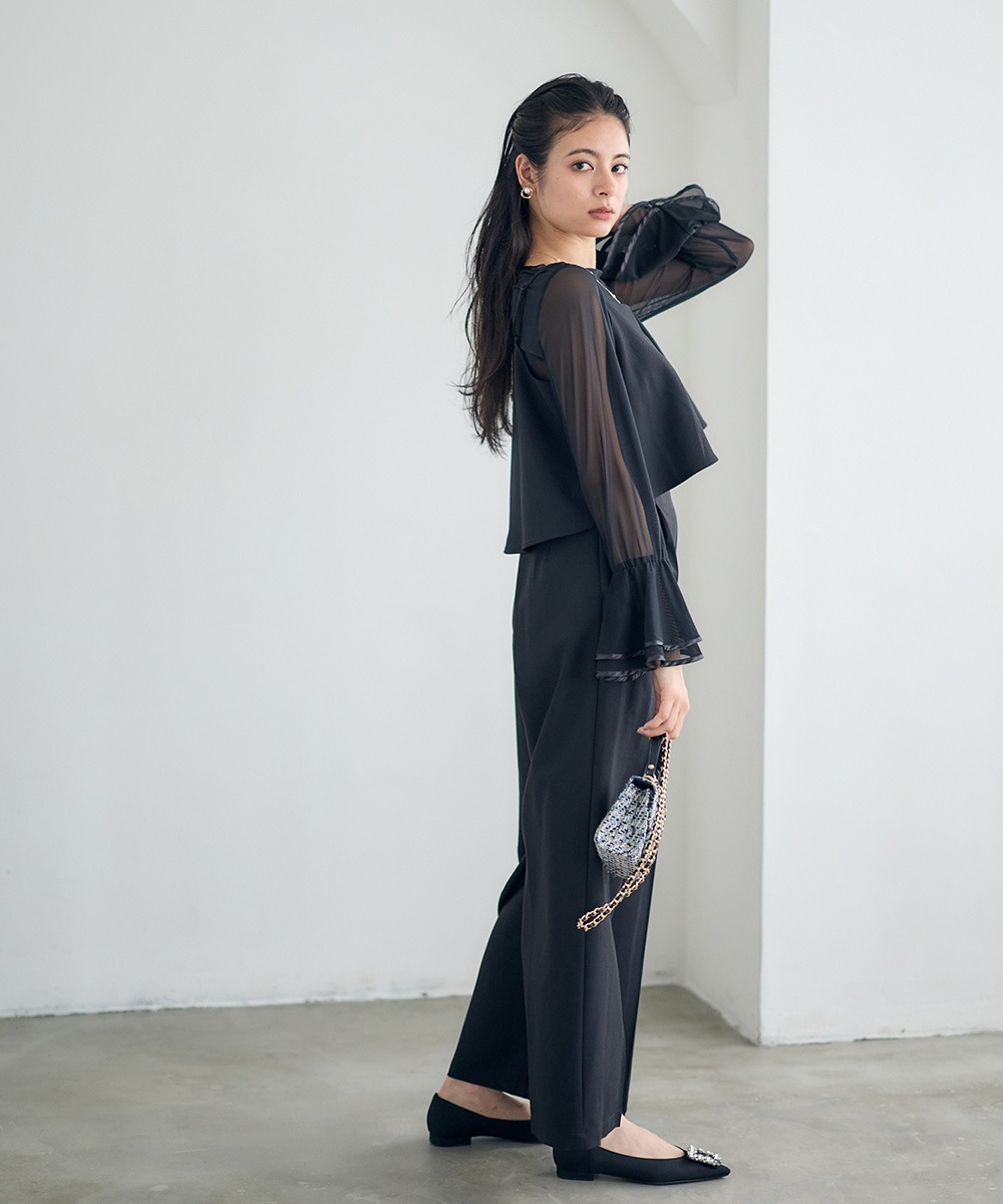 【美品】12TwelveAgenda 上下パンツスーツ ワイドパンツセットアップ - 12Twelve Agenda(トゥエルブ