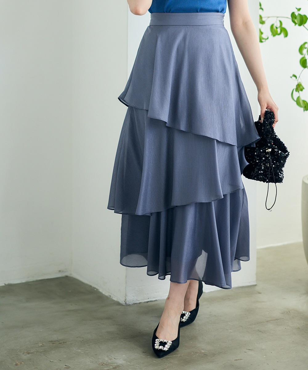 SALE】シャイニーシアーティアードスカート - 12Twelve Agenda