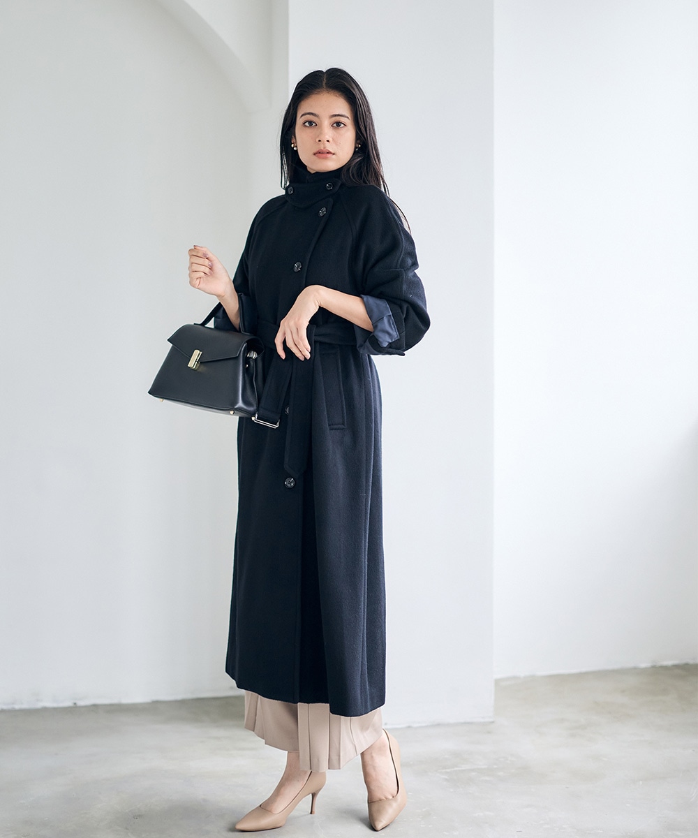 ウールベルテッドロングコート - 12Twelve Agenda(トゥエルブ