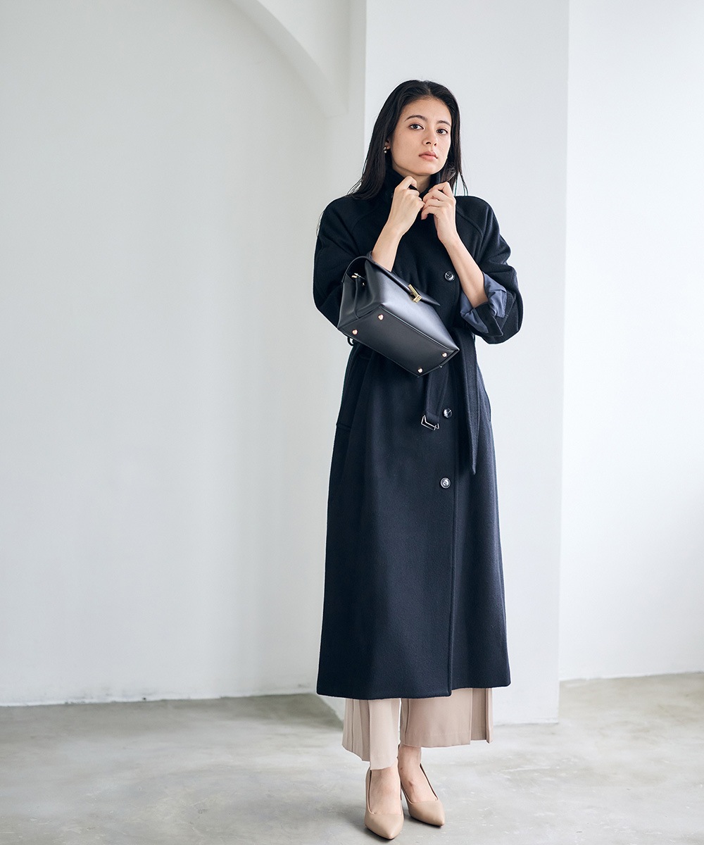 ウールベルテッドロングコート - 12Twelve Agenda(トゥエルブ