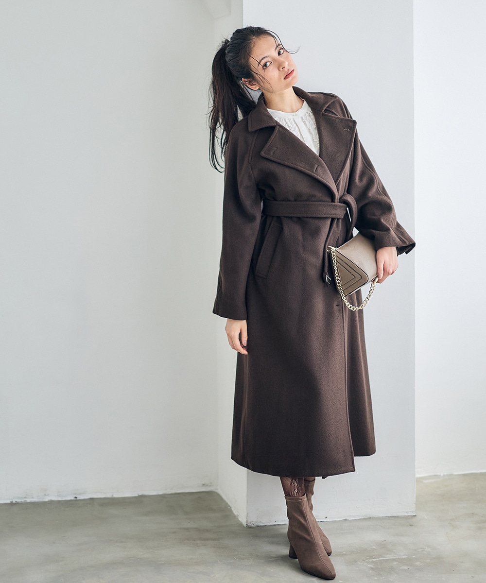 ウールベルテッドロングコート - 12Twelve Agenda(トゥエルブ