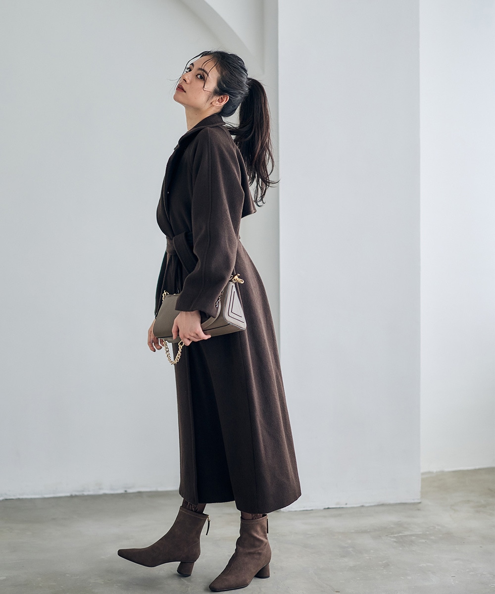 ウールベルテッドロングコート - 12Twelve Agenda(トゥエルブ