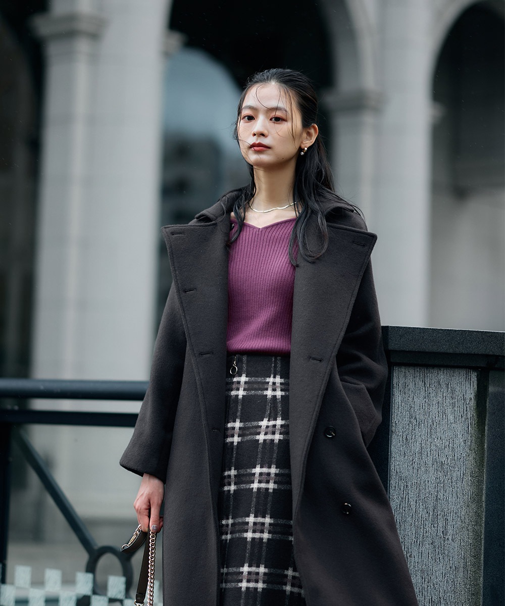 ウールベルテッドロングコート - 12Twelve Agenda(トゥエルブ