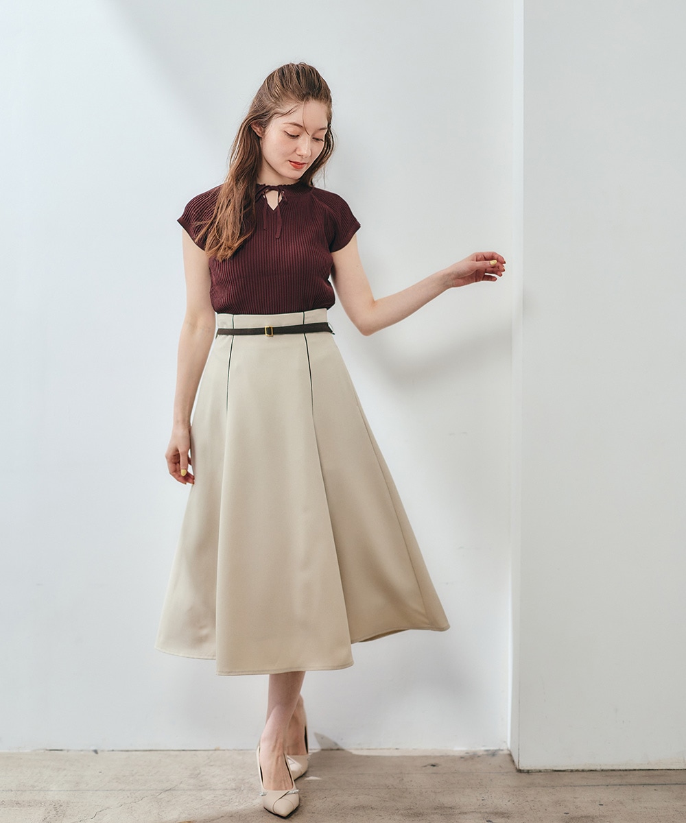 ブレア♡Three sisters レザーパイピングトップス　ベージュ　Ｆ ブレア様専用♡Three sisters レザーパイピングトップス ベージュ Fの