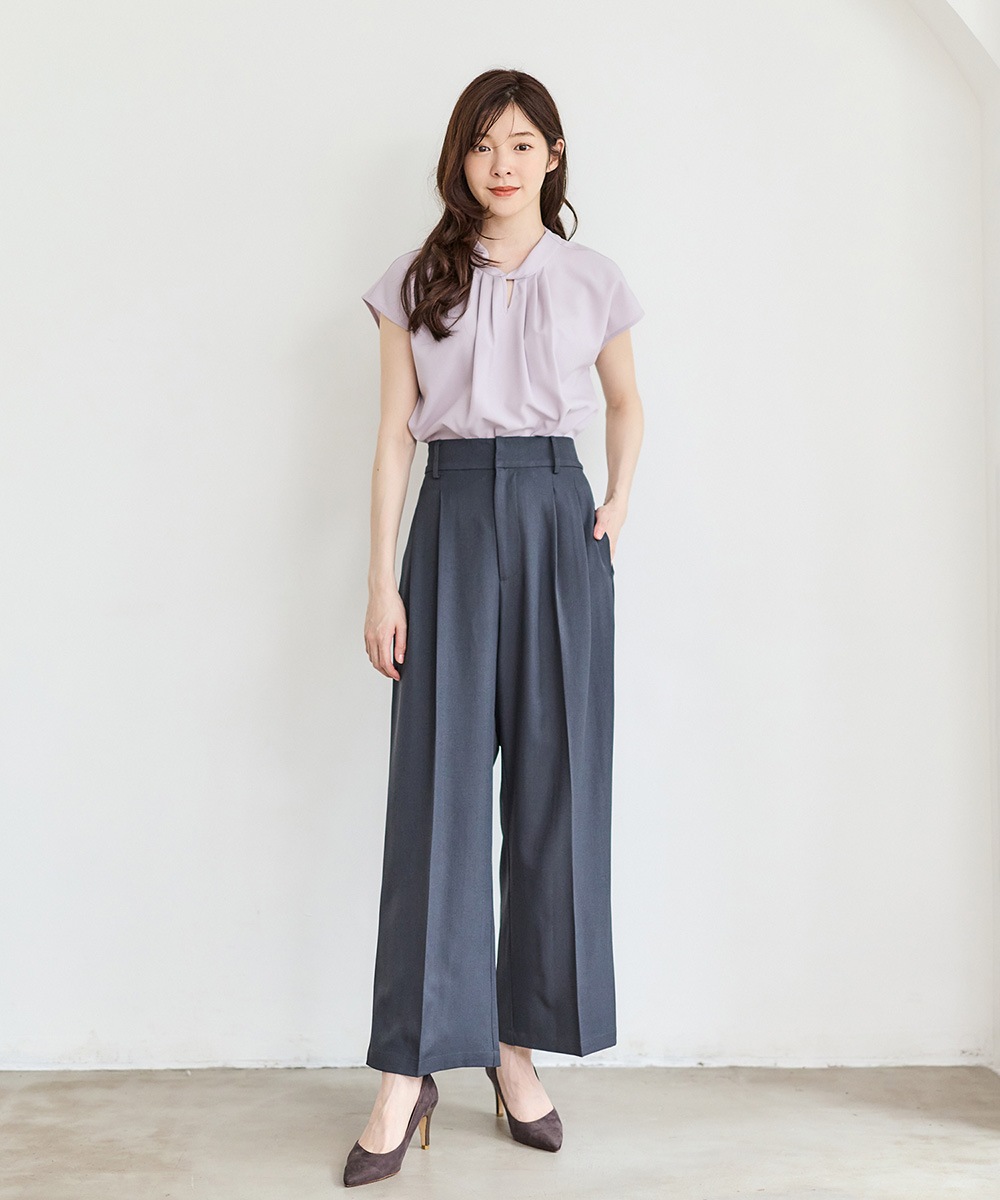 撥水ドライタッチ2タックワイドパンツ - 12Twelve Agenda(トゥエルブ