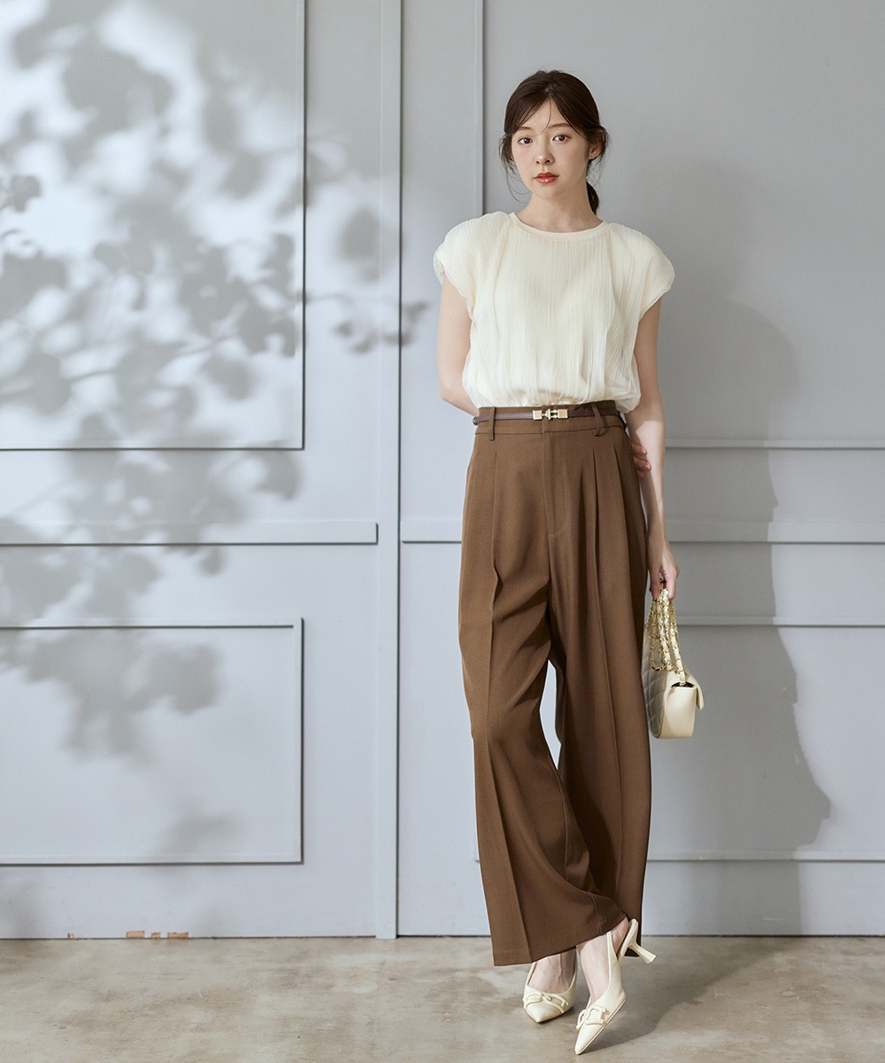 撥水ドライタッチ2タックワイドパンツ - 12Twelve Agenda(トゥエルブ
