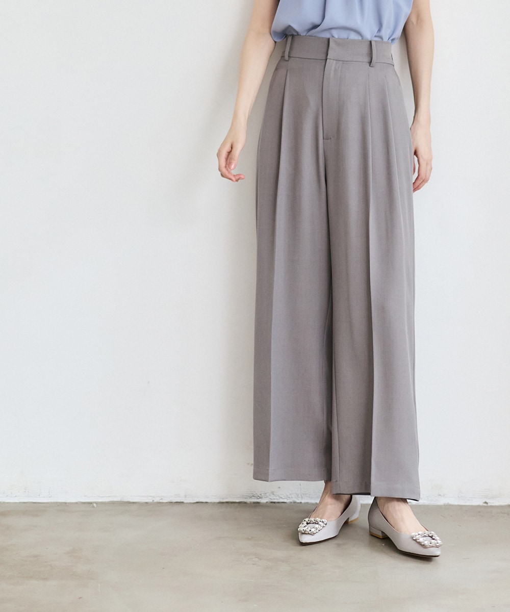 撥水ドライタッチ2タックワイドパンツ - 12Twelve Agenda(トゥエルブ