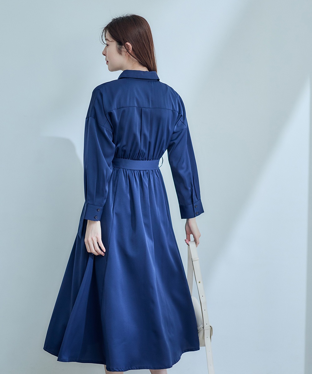 フラップ付シャツフレアワンピース - 12Twelve Agenda(トゥエルブ