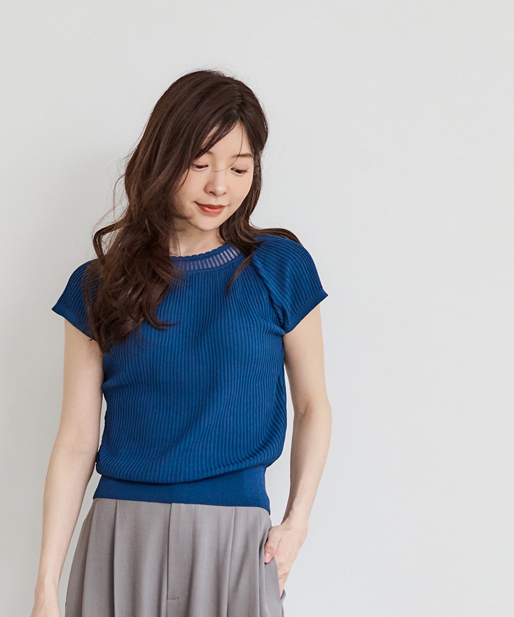 SALE】前後2wayフレンチスリーブリブニットプルオーバー - 12Twelve