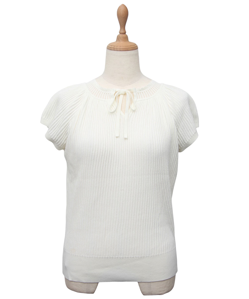SALE】前後2wayフレンチスリーブリブニットプルオーバー - 12Twelve