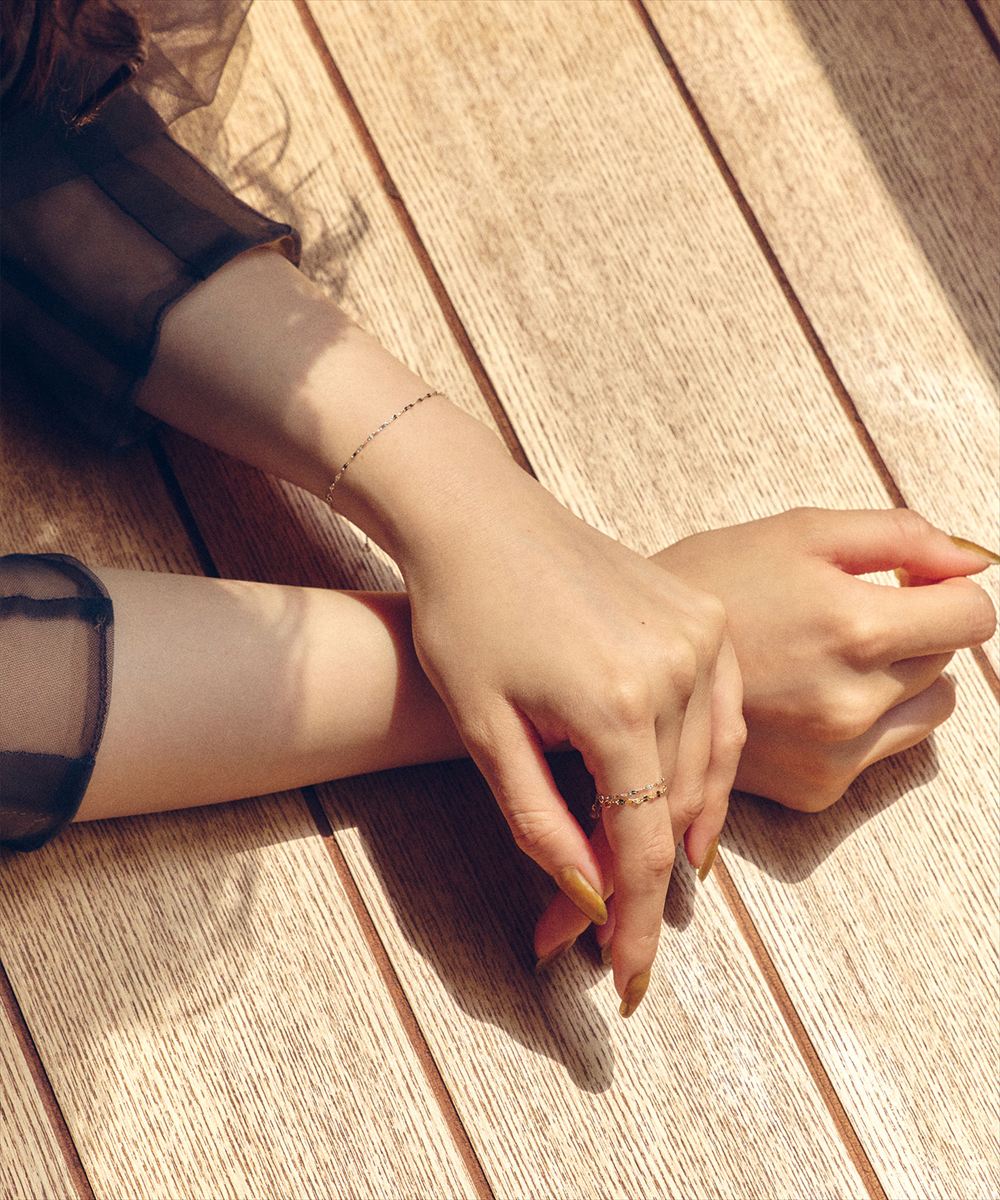 ❤️人気18金 ✨k18ペタルチェーンリング1.2㎜✨日本製✨最大16号〜FREE ベストセラー】ペタルチェーンリング - 12Twelve Agenda