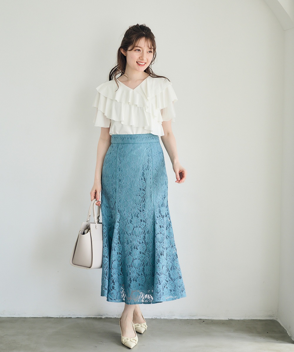 12Twelve Agenda ラッセルレースマーメイドドレス SALE】ラメチュールオフショルデザインドレス - 12Twelve Agenda