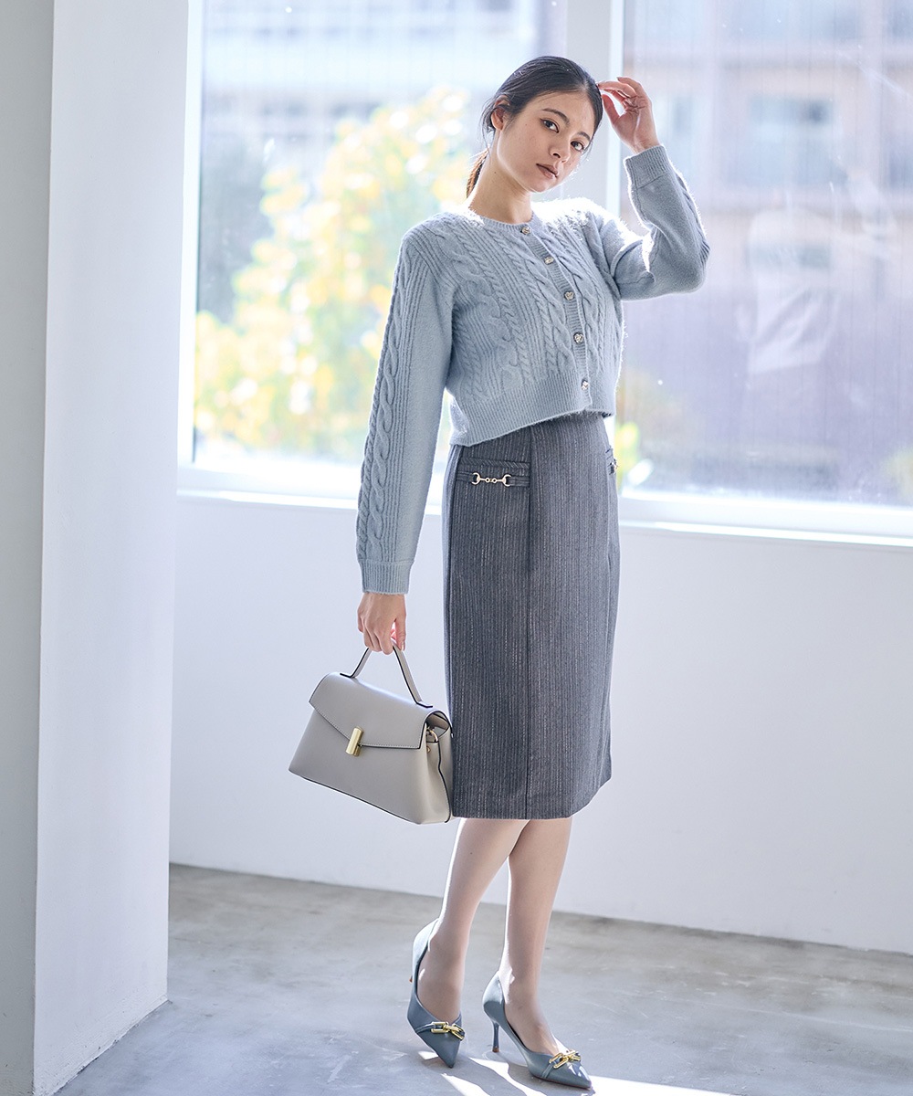 Katy12-11様 ヘリンボーンビットデザインタイトスカート - 12Twelve Agenda