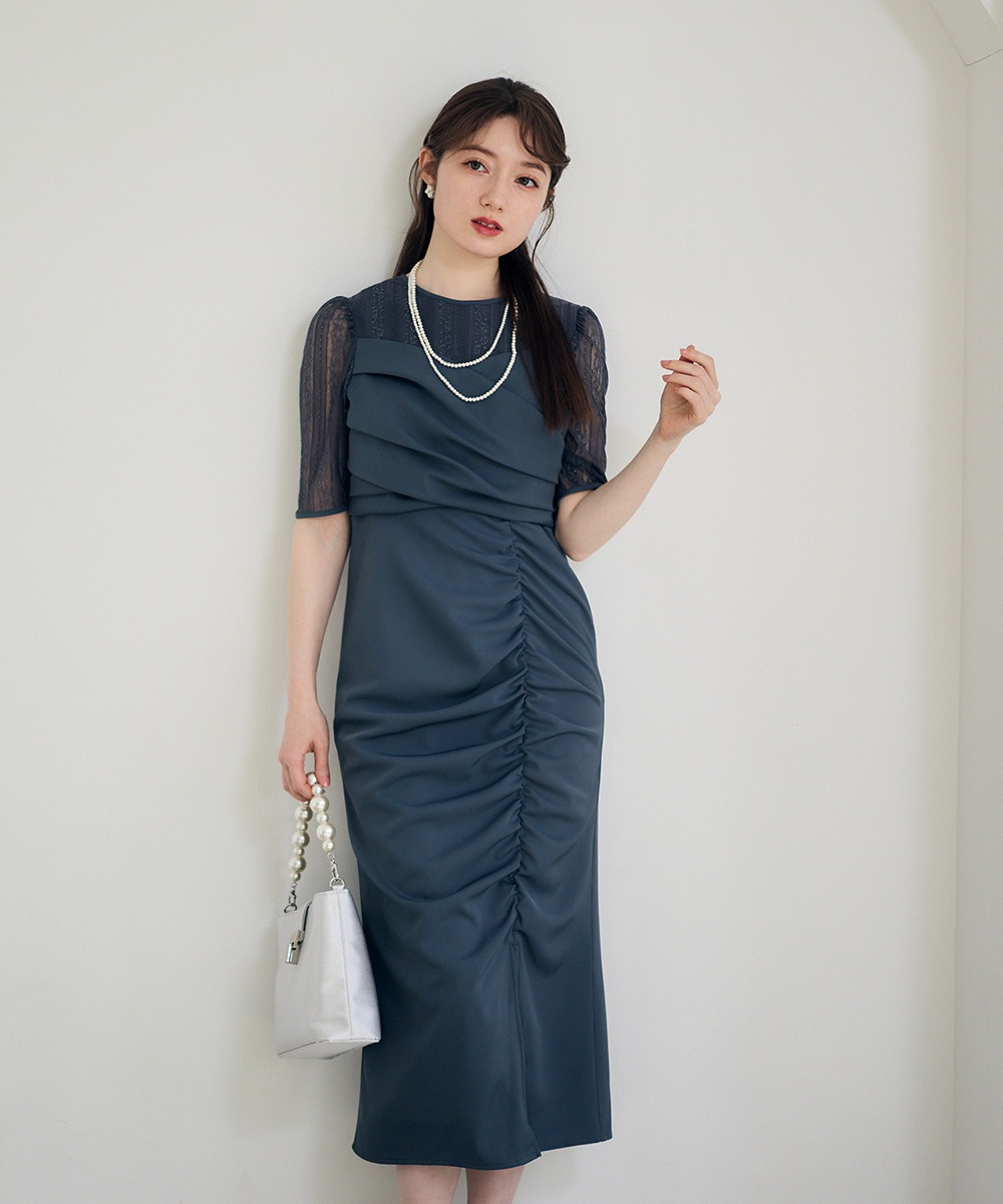 ストライプレースセットドレスワンピース - 12Twelve Agenda