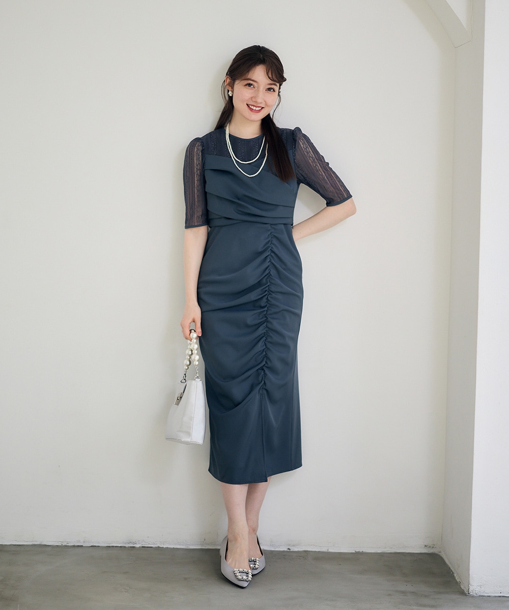 力トレア ストライプレースセットドレスワンピース - 12Twelve Agenda