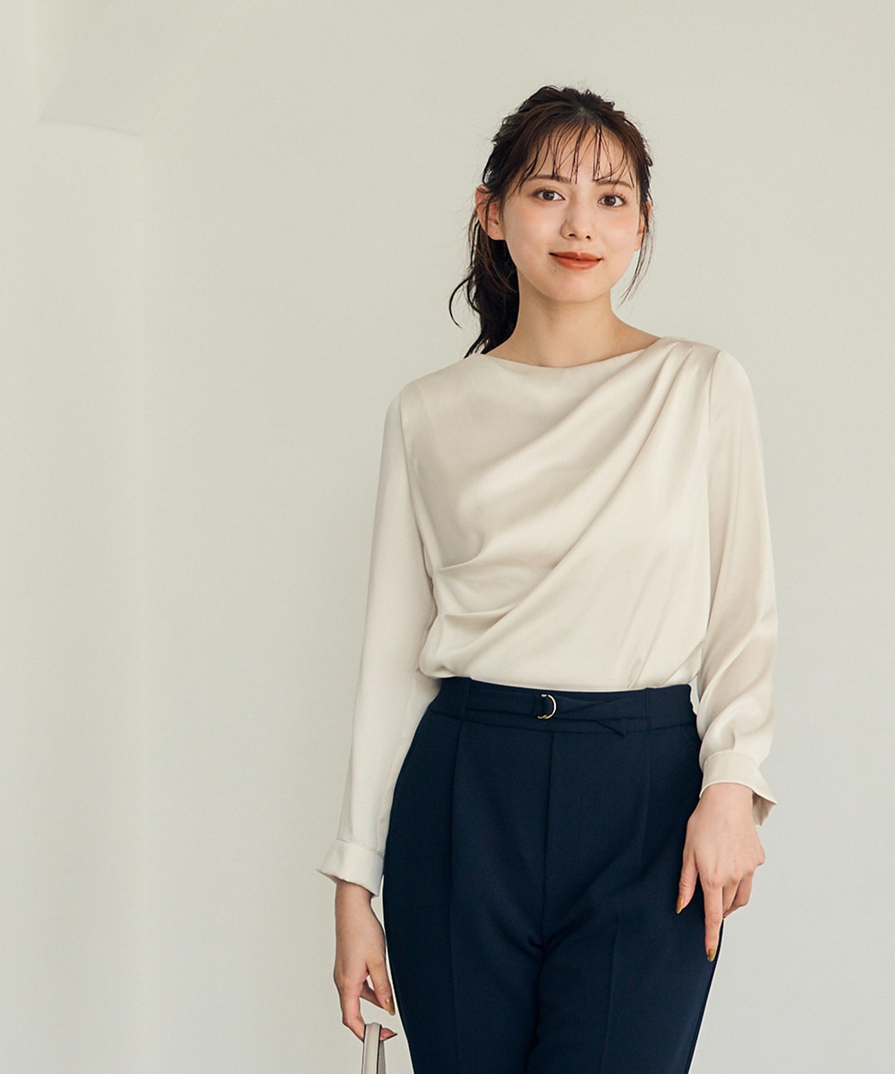 ヴィンテージサテンドレープネックブラウス - 12Twelve Agenda