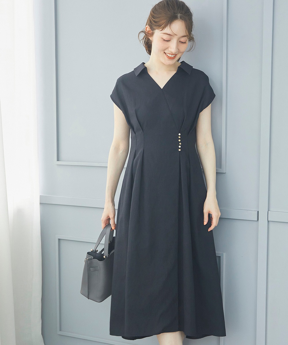 SALE】ウォッシャブルリネンライクカシュクールワンピース - 12Twelve