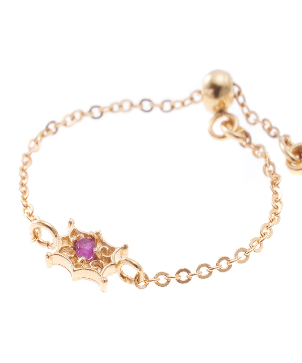 1粒ルビーオーナメントチェーンリング - 12Twelve Agenda(トゥエルブ