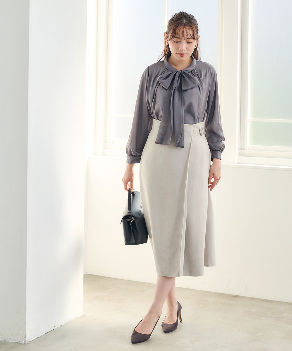 フェイクスエードレザーパイピングフレアスカート - 12Twelve