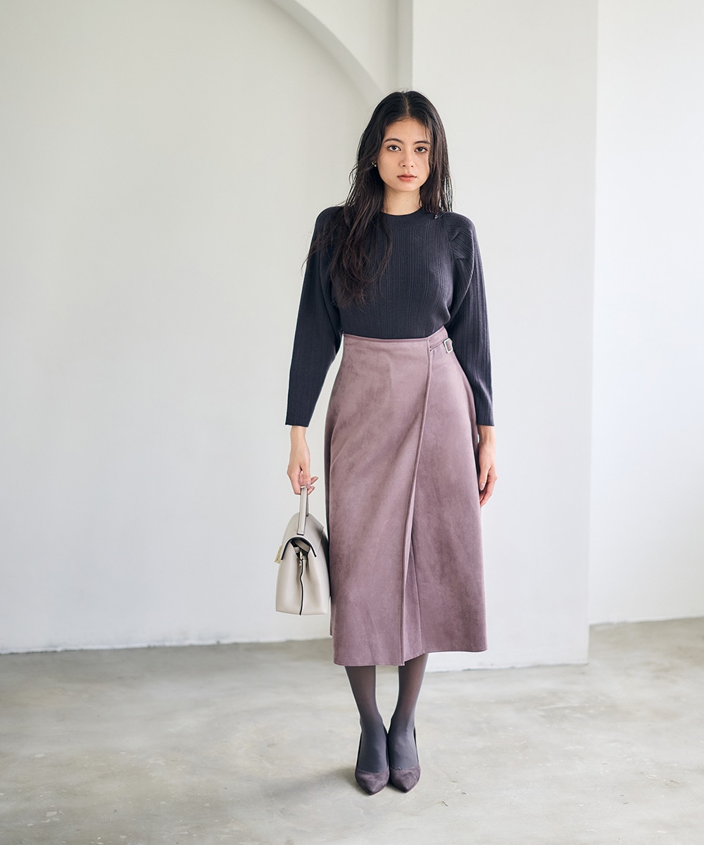 バイプリエ ポートネック レオタード オンブレピンクグレー Lサイズ