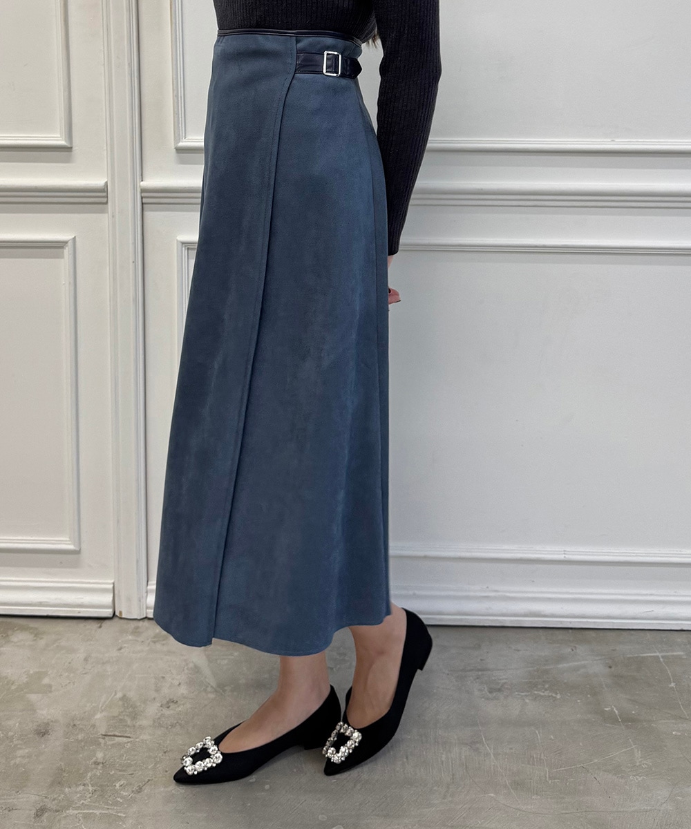 SALE】フェイクスエードレザーパイピングフレアスカート - 12Twelve