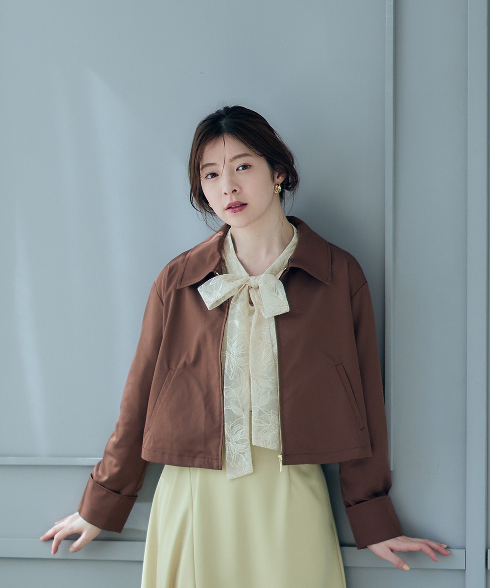 撥水衿付クロップドブルゾン - 12Twelve Agenda(トゥエルブアジェンダ