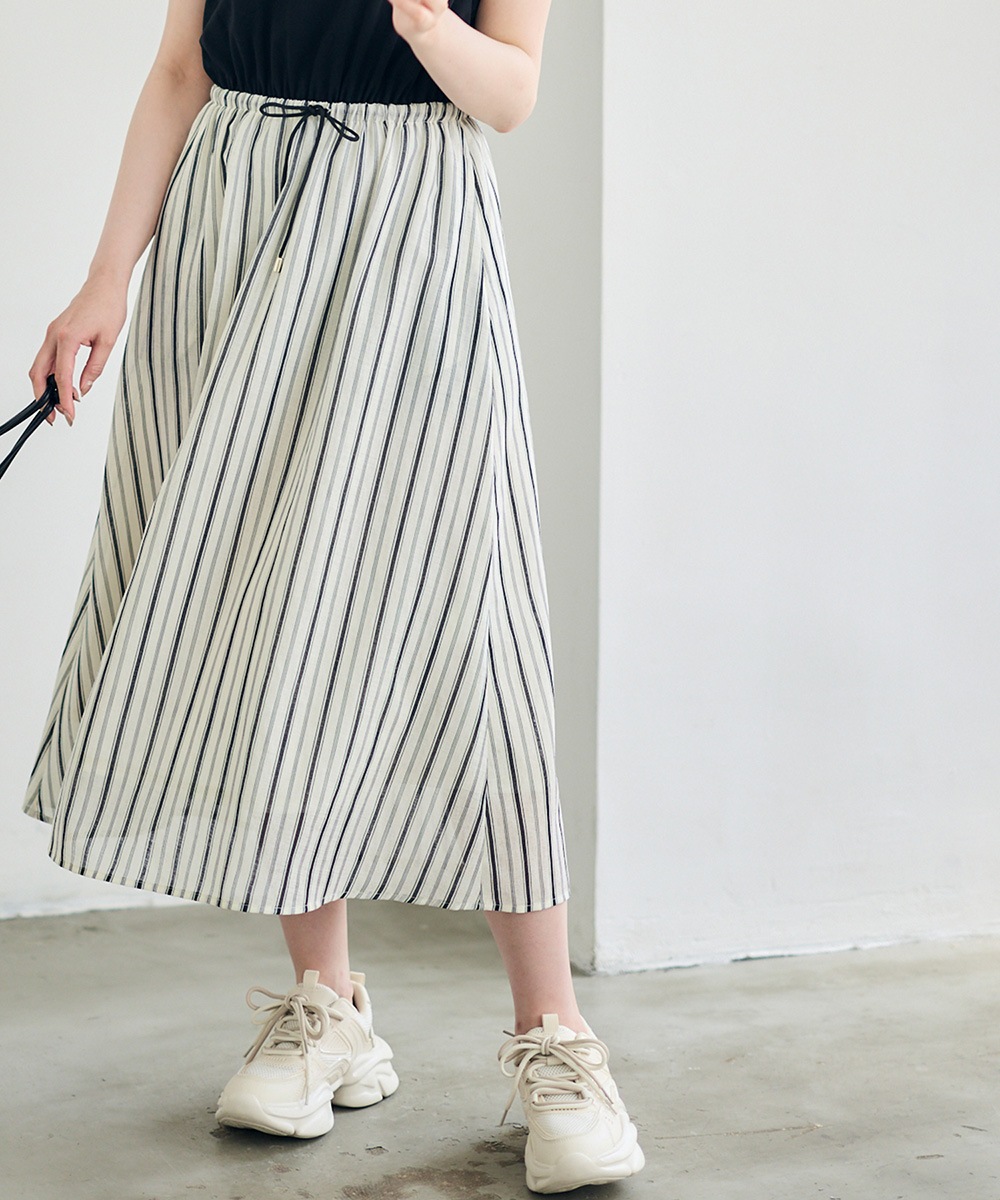 SALE】カット×ストライプドッキングワンピース - 12Twelve Agenda