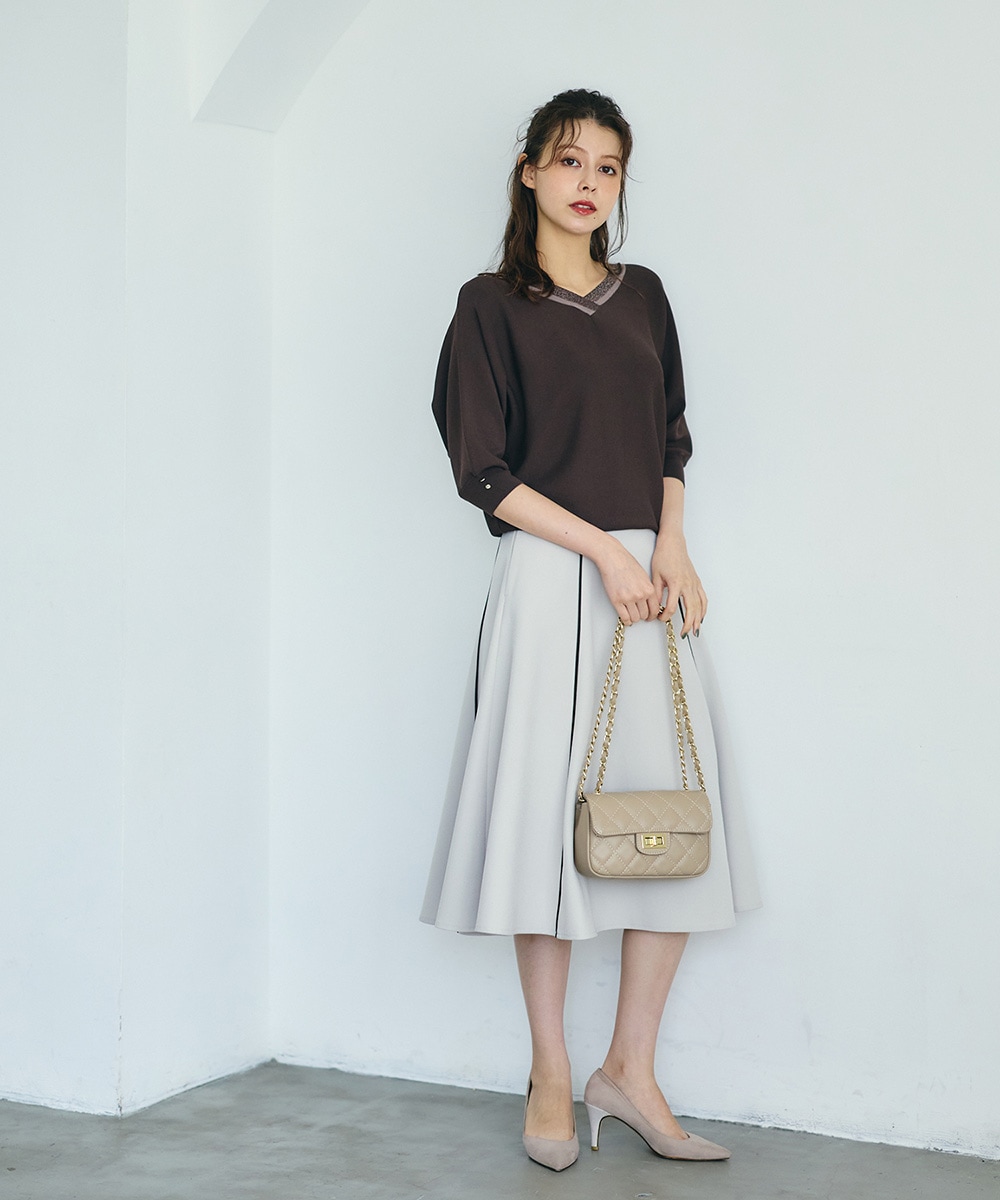 SALE】パイピングフレアスカート - 12Twelve Agenda(トゥエルブ