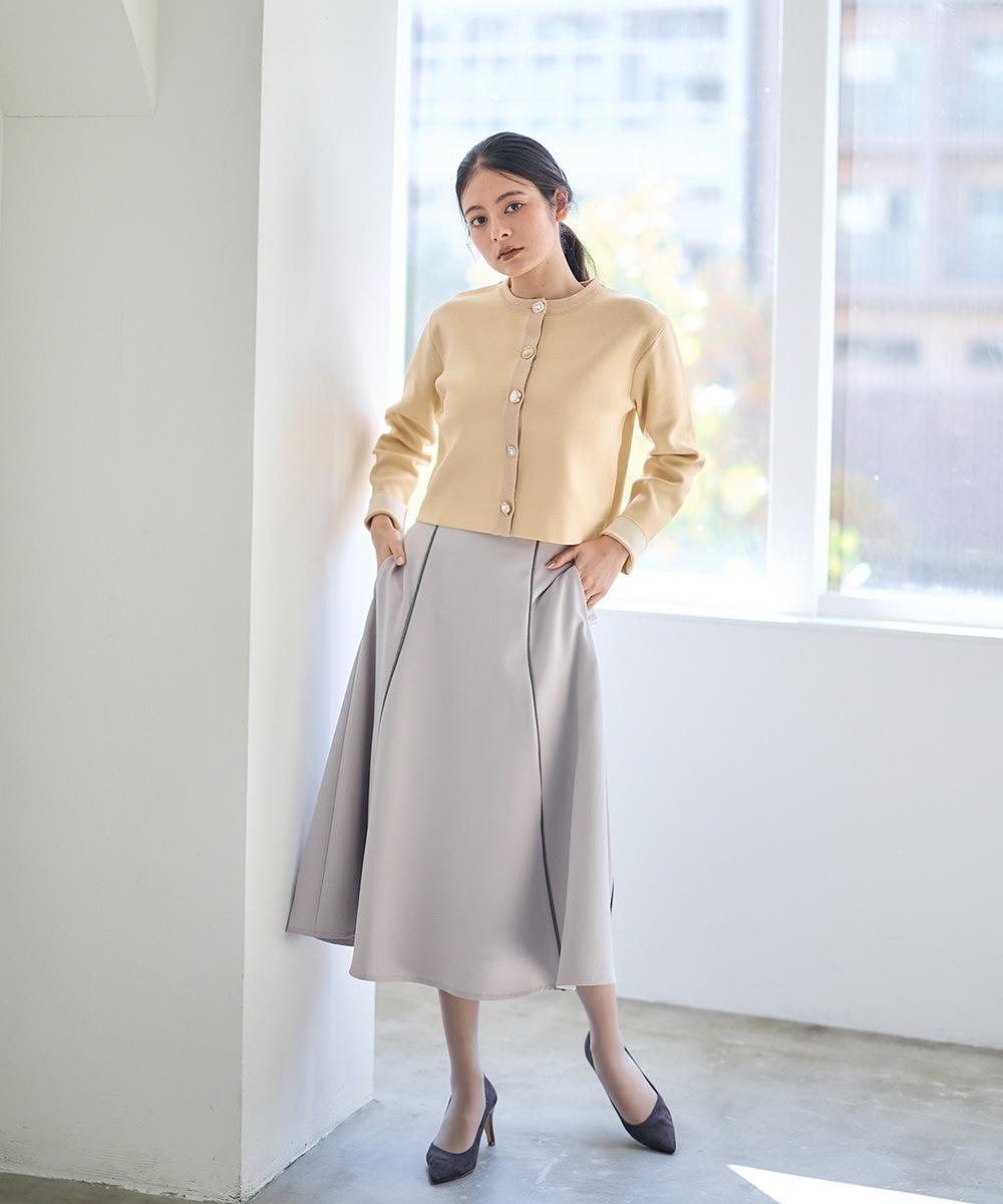 新色追加】パイピングフレアスカート - 12Twelve Agenda(トゥエルブ