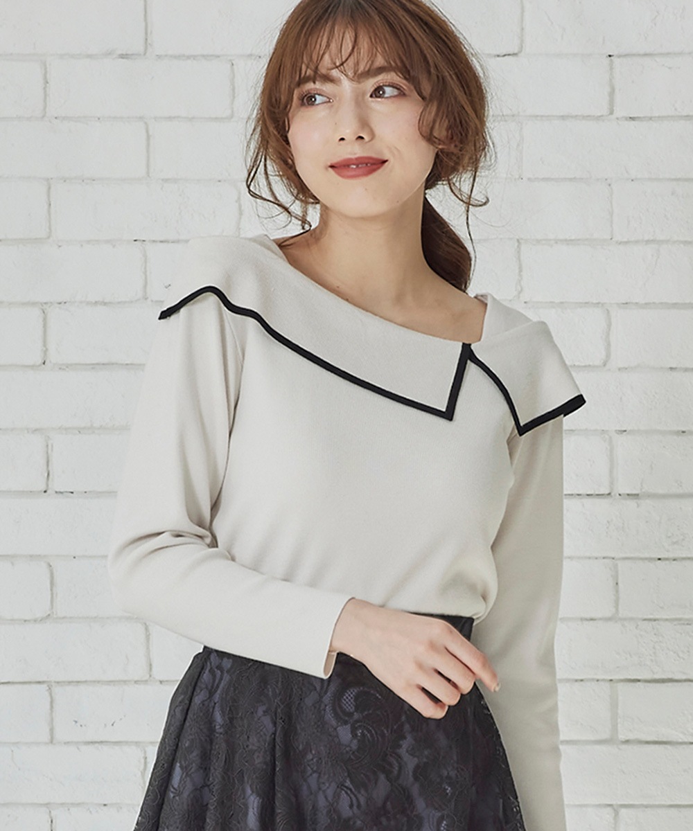 アトリエgg☆シャンブルブランシェ21☆七分袖タートルニット19h SALE