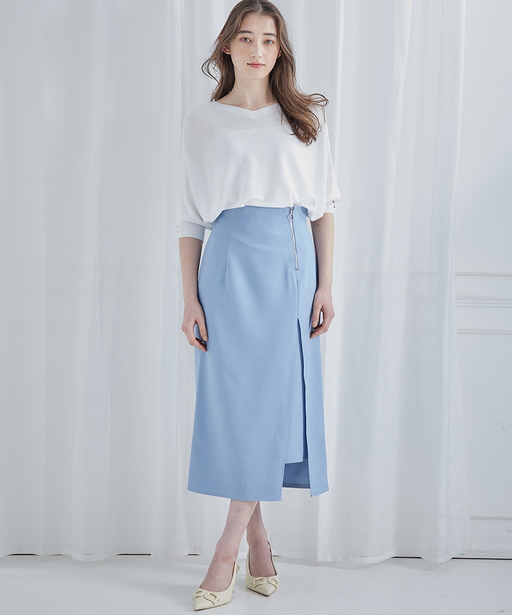 サイドファスナーレイヤード風スカート - 12Twelve Agenda