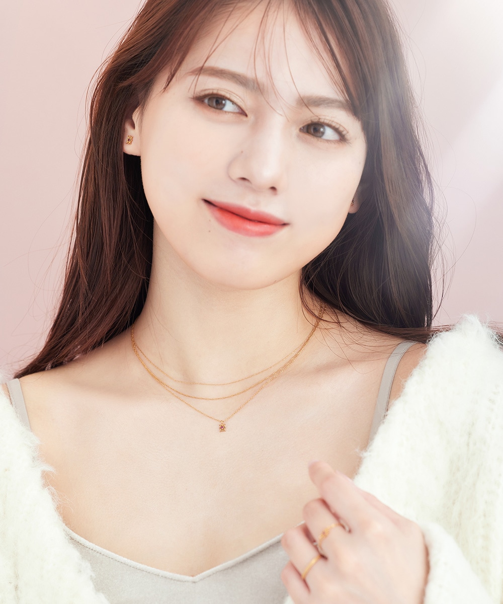 1粒ルビーオーナメントネックレス - 12Twelve Agenda(トゥエルブ