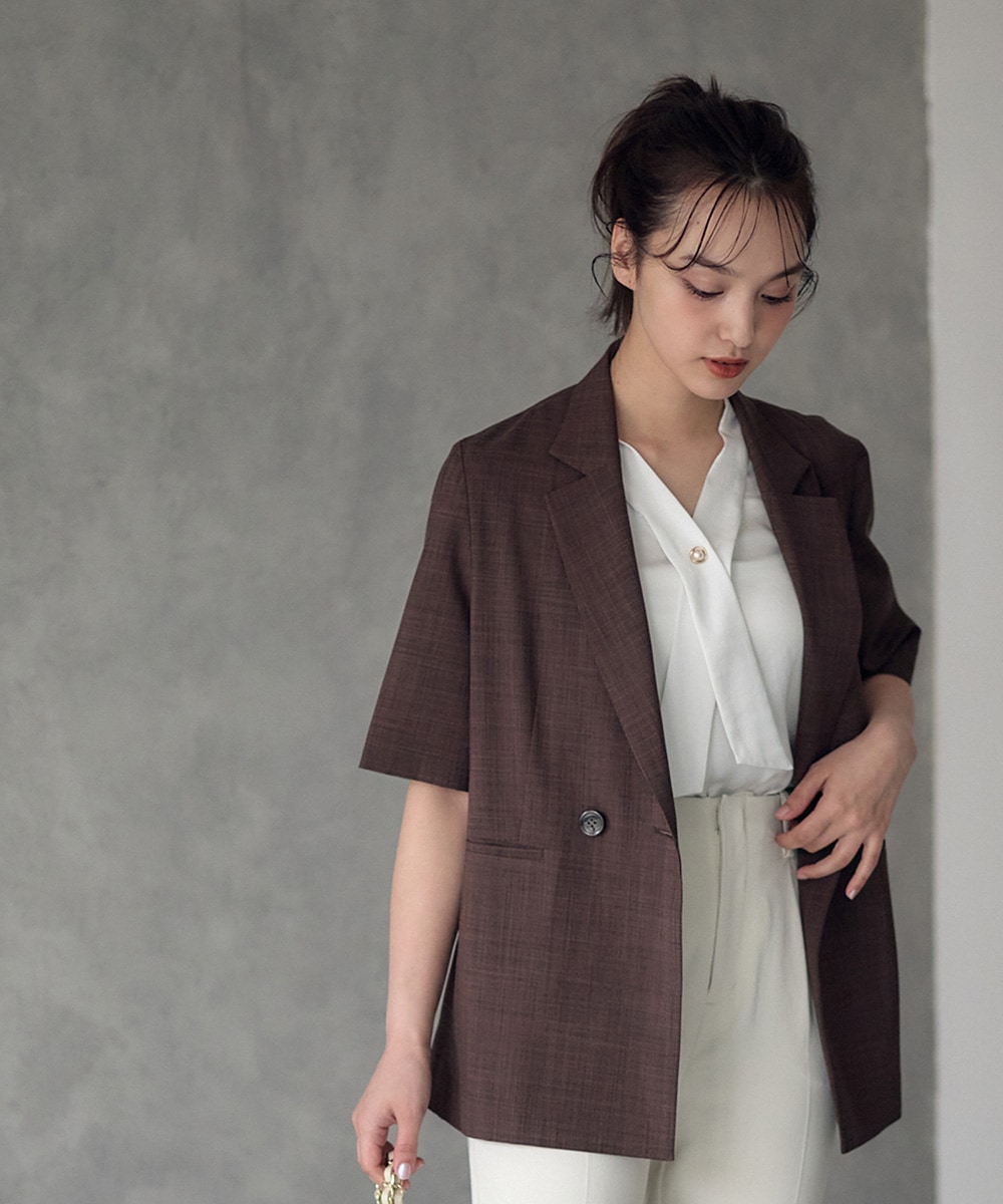 SALE】ウォッシャブルリネンライク半袖ジャケット - 12Twelve Agenda