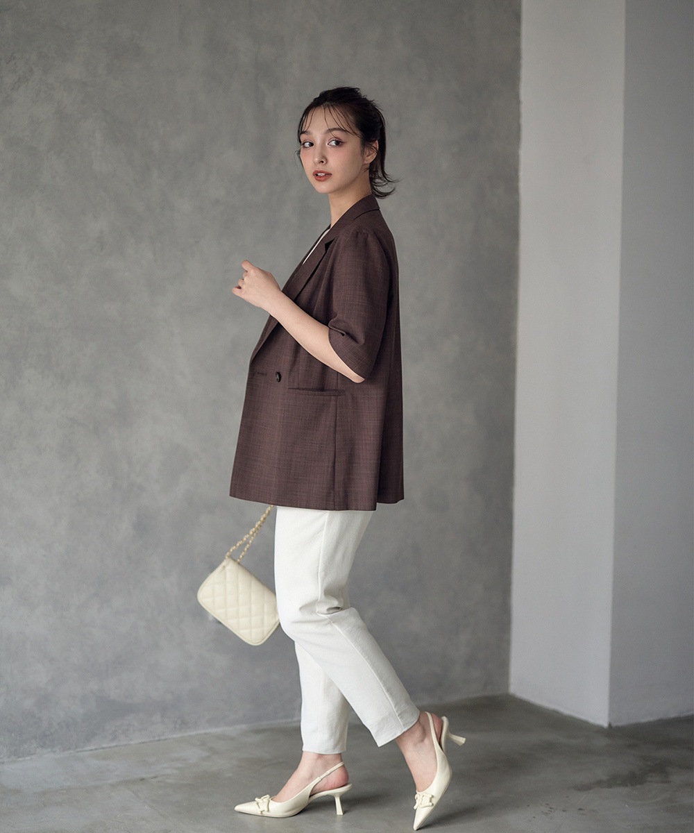 SALE】ウォッシャブルリネンライク半袖ジャケット - 12Twelve Agenda