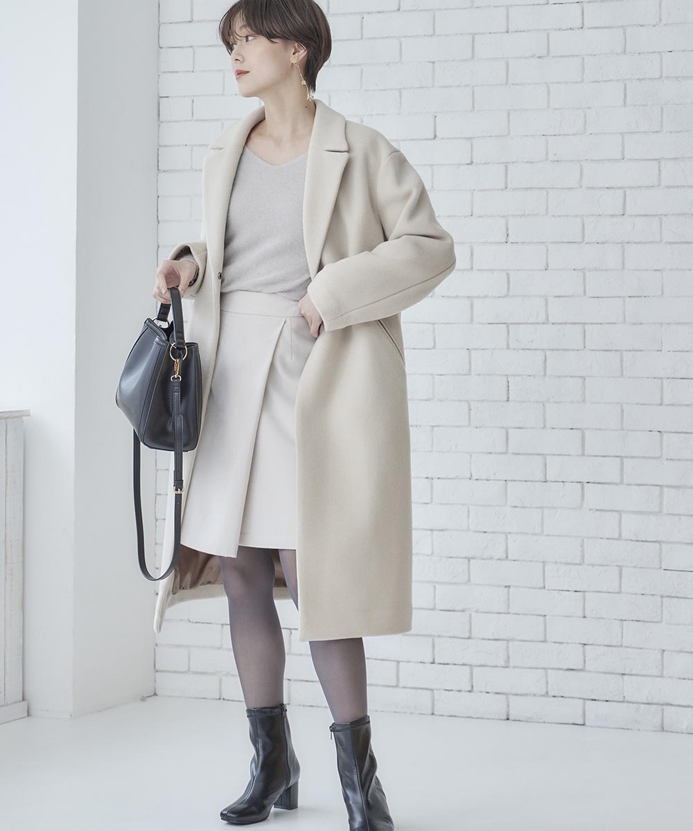 CLOCHE クロシェ MANTECO モヘヤコート チェック ベージュ CLOCHE クロシェ MANTECO モヘヤコート チェック ベージュオ